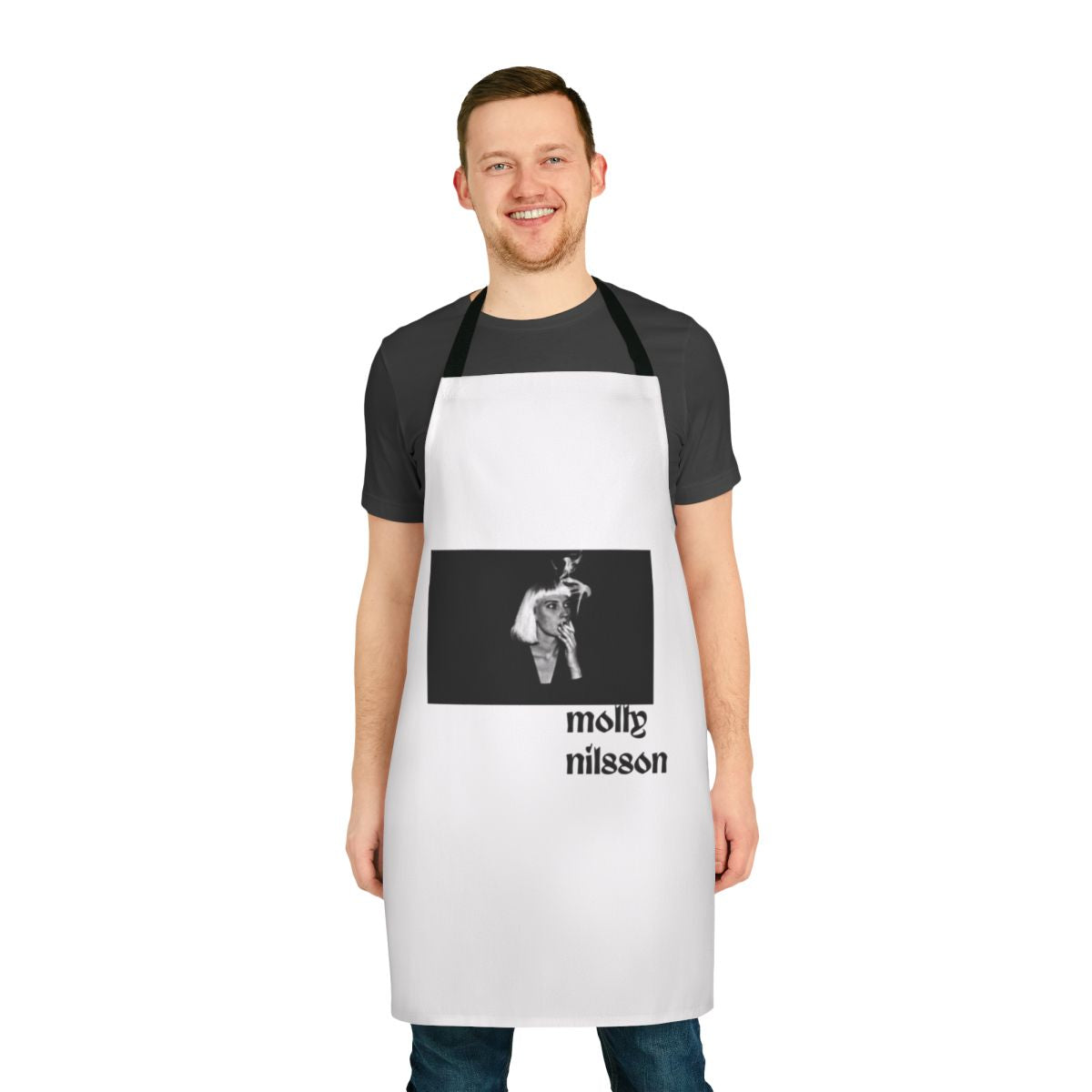 Molly Nilsson inspired apron with retro synthpop and coldwave design