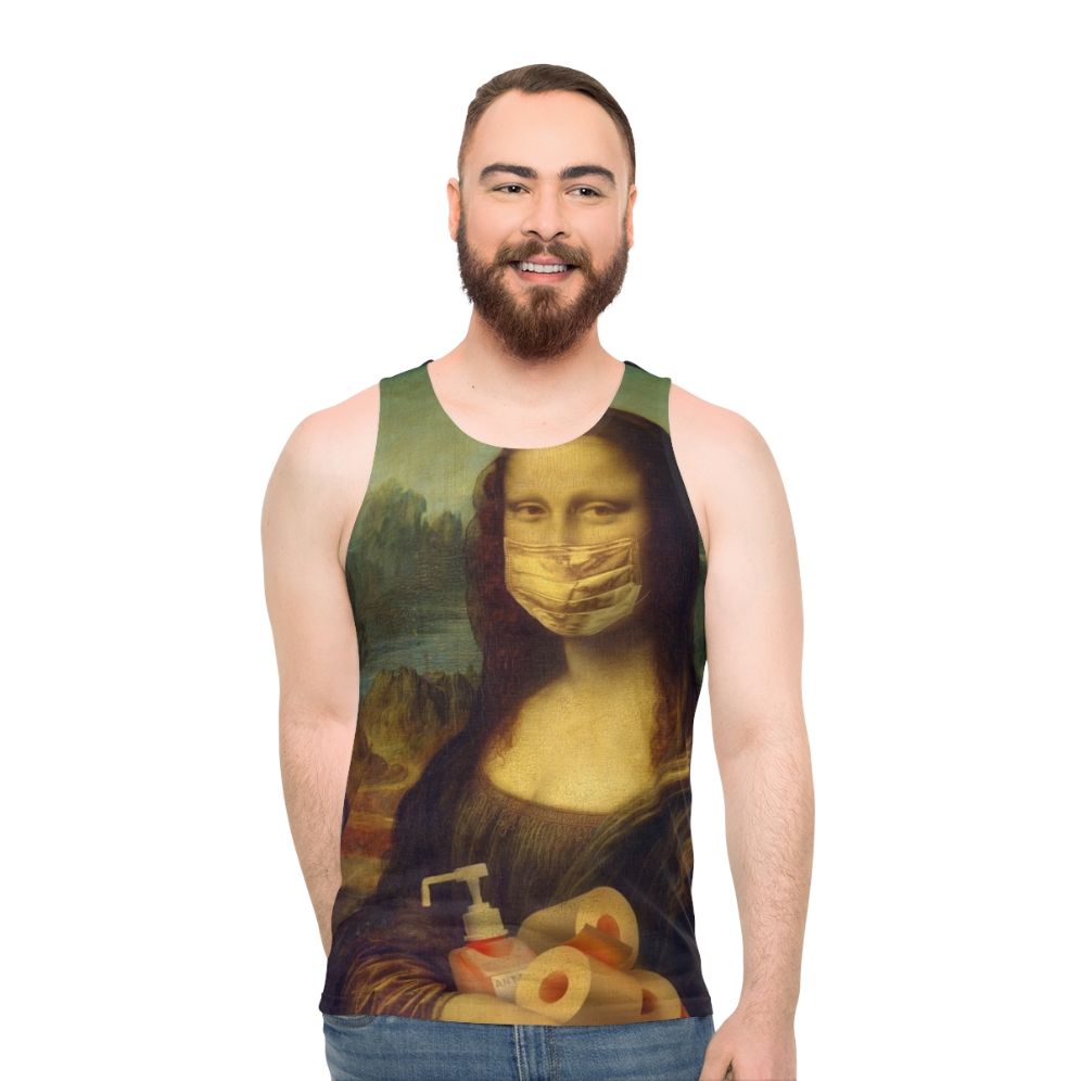 Mona Lisa COVID-19 Comic Unisex Tank Top