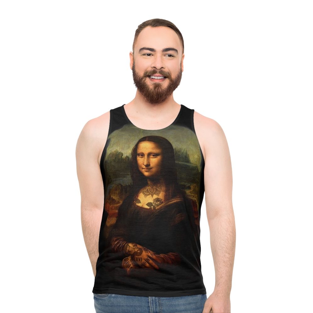 Mona Lisa Tattoo Inspired Unisex Tank Top