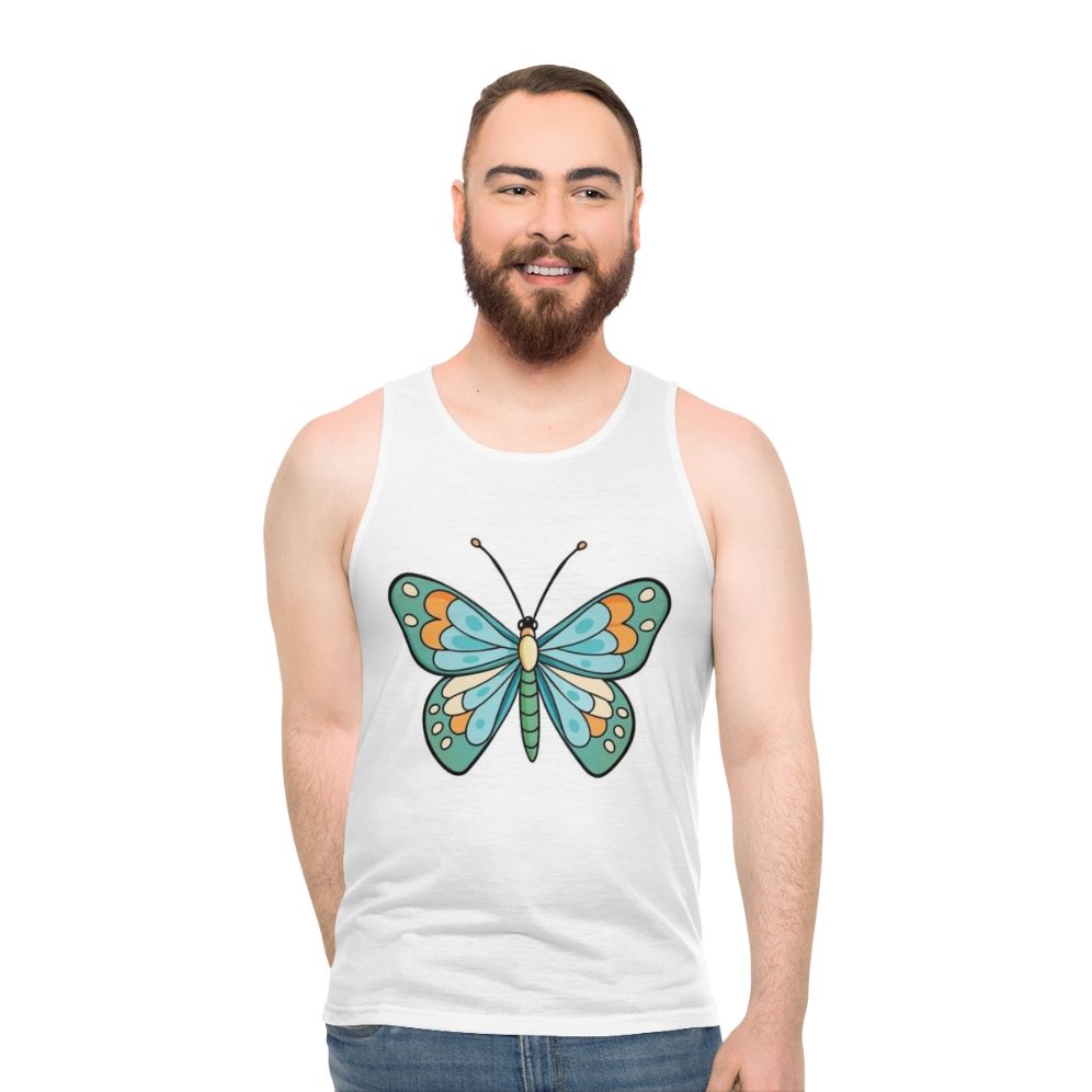 Monarch butterfly charm unisex tank top
