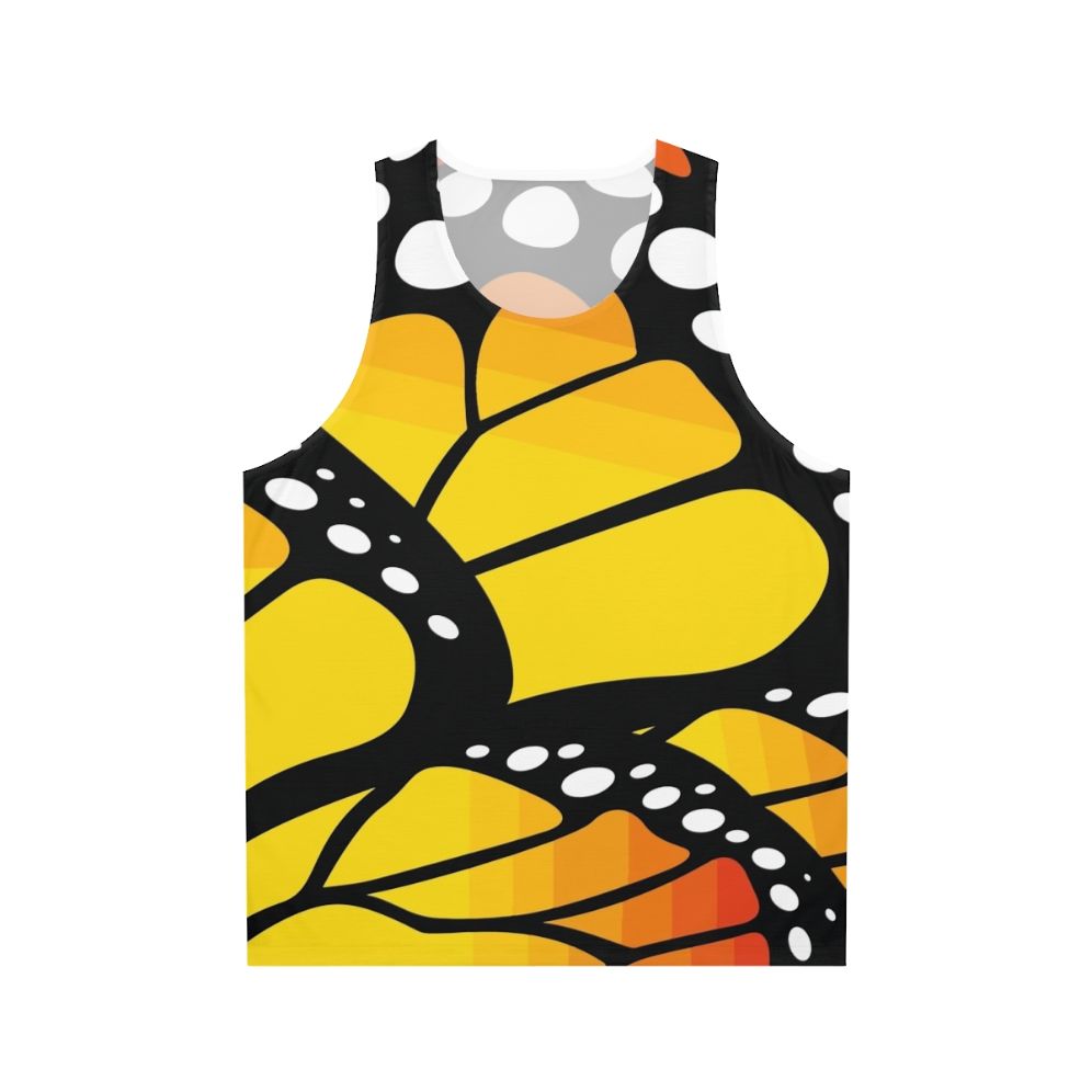 Monarch butterfly orange and black and white abstract tank top