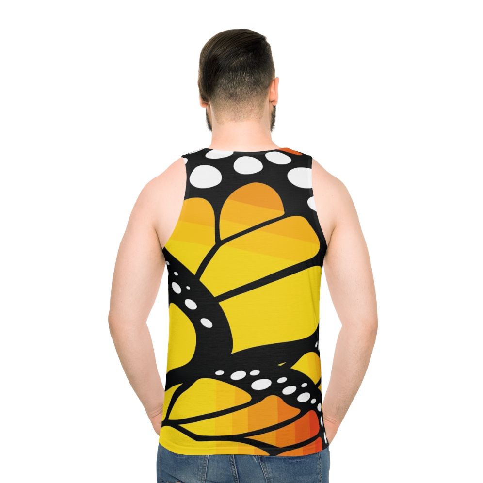 Monarch butterfly orange and black and white abstract tank top
