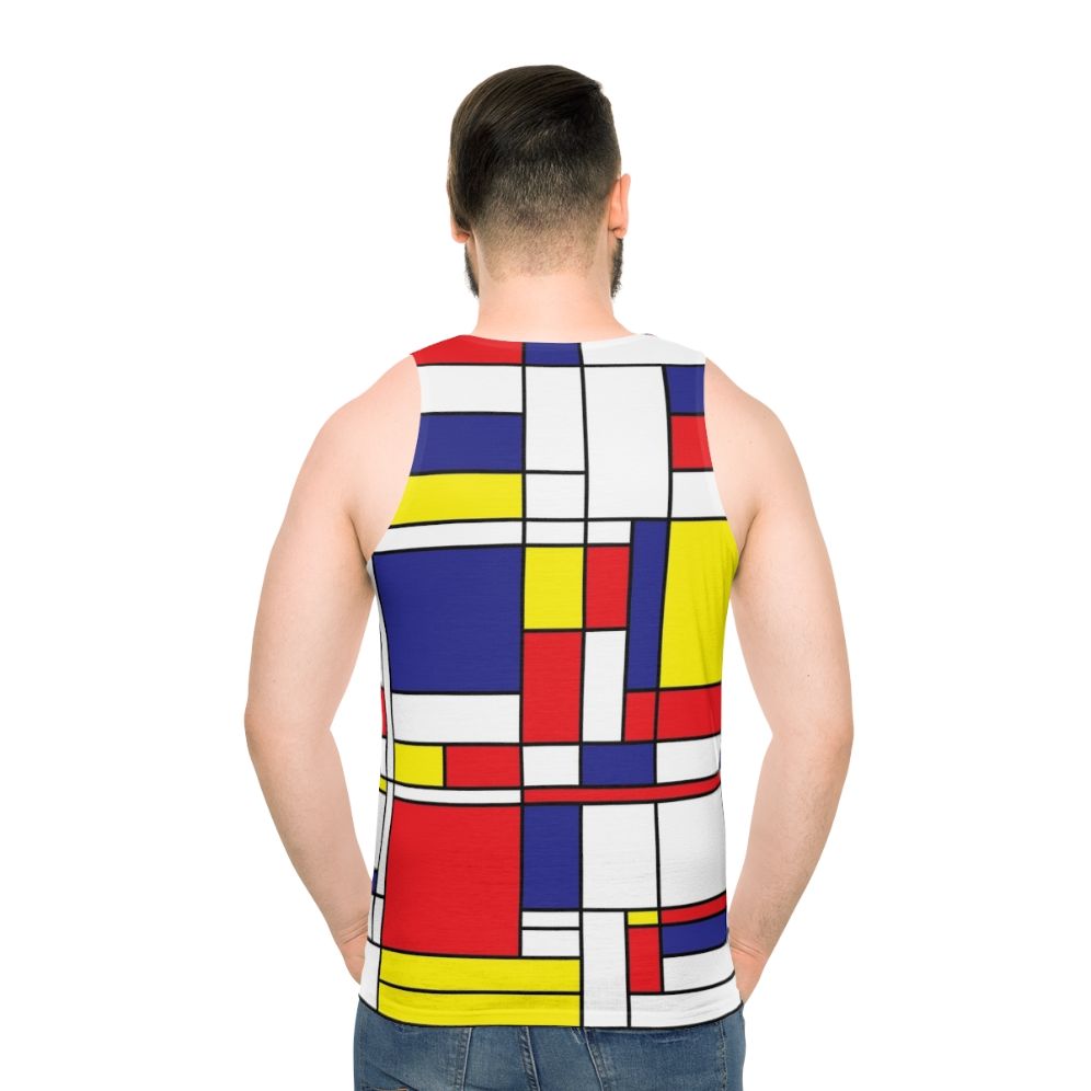 Mondrian-inspired abstract art unisex tank top