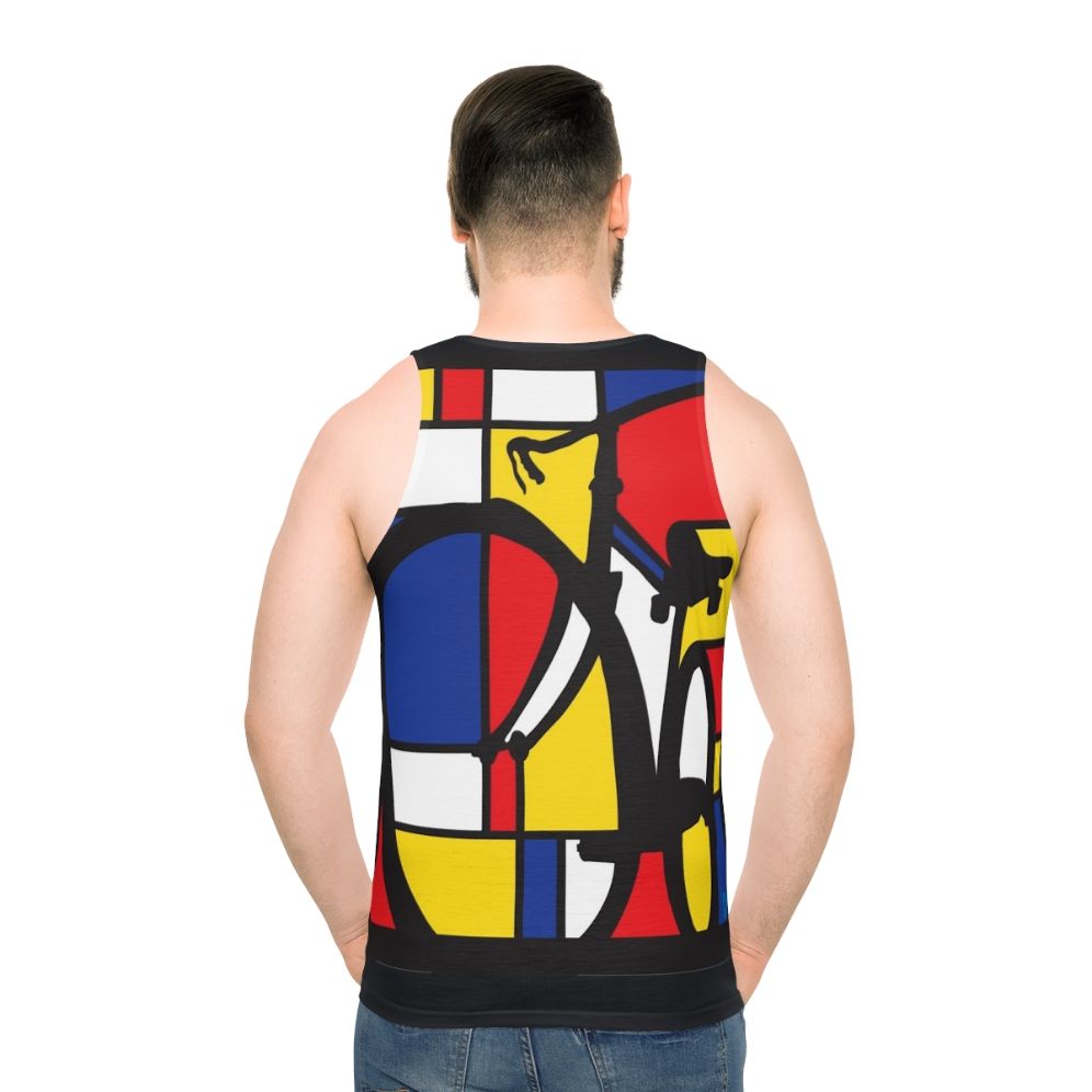 Mondrian inspired bicycle art unisex tank top