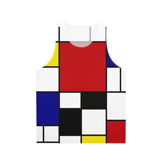 Mondrian-inspired geometric colorblocking unisex tank top