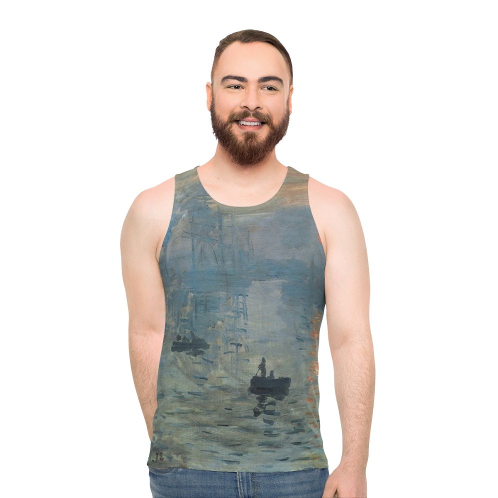 Monet Impression Sunrise Unisex Fine Art Tank Top