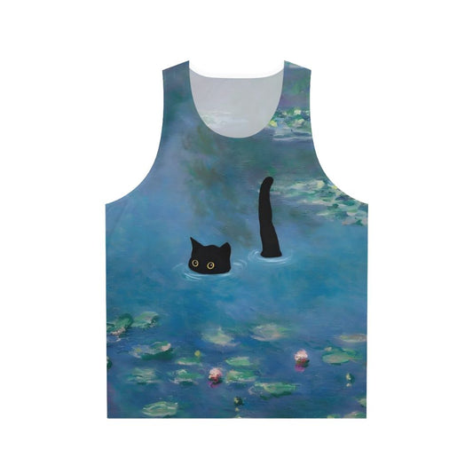 Monet Waterlily Cat Print Unisex Tank Top