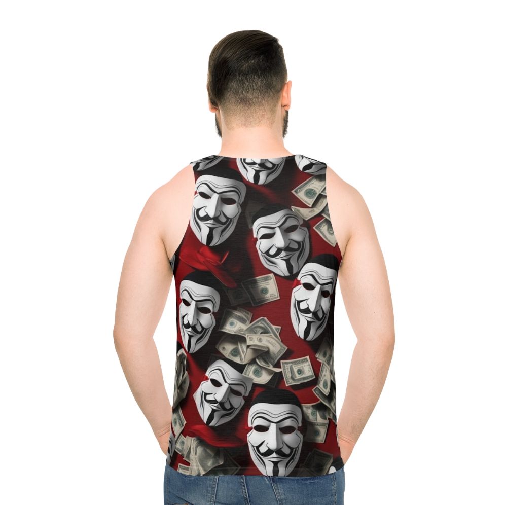 Money Heist Unisex Tank Top with Dali-Inspired Design