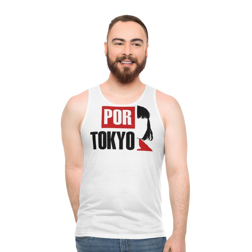 Unisex tank top with Money Heist Tokyo design