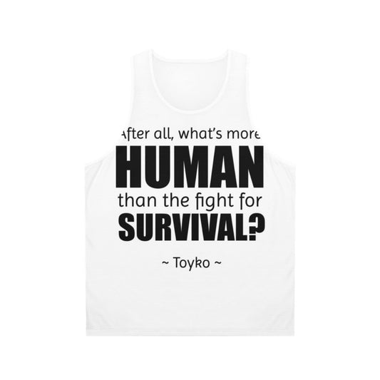 Money Heist Unisex Tank Top featuring characters and symbols from the popular Netflix series