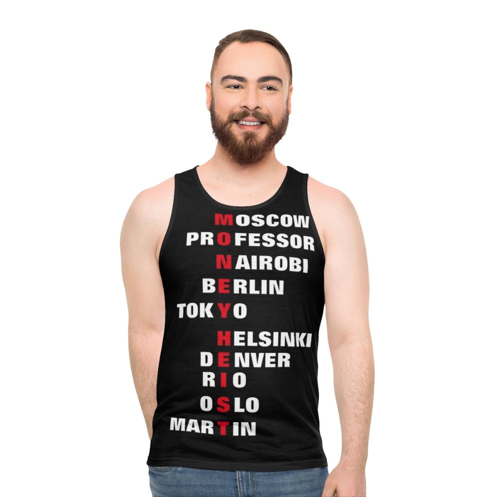 Money Heist Unisex Tank Top Featuring the Professor