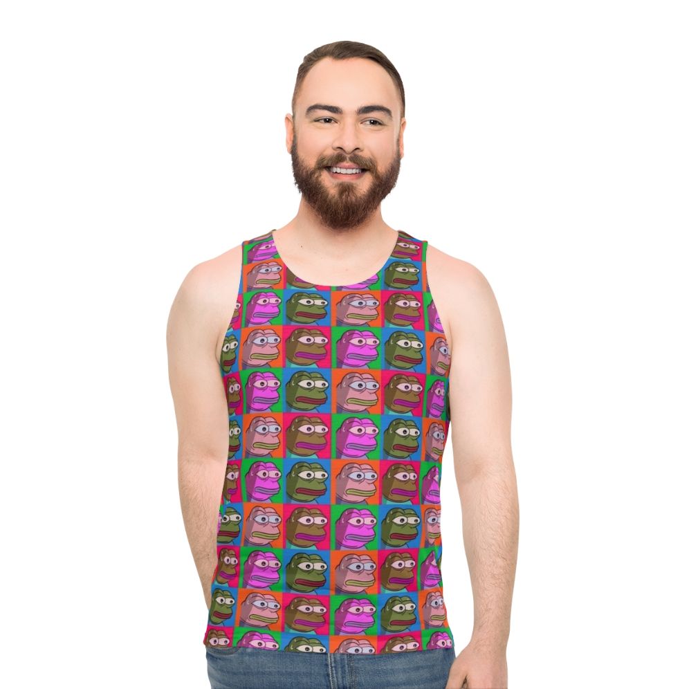 Monkas Warhol Unisex Tank Top featuring Twitch emotes and Pop Art design