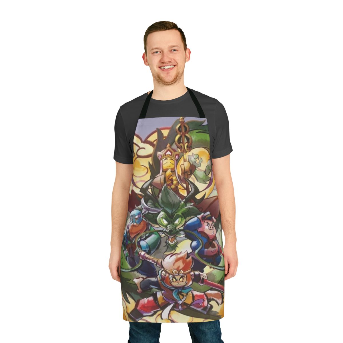 Monkie Kid inspired apron with illustrations from the Journey to the West story
