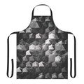 Monochrome abstract geometric pattern design on an apron