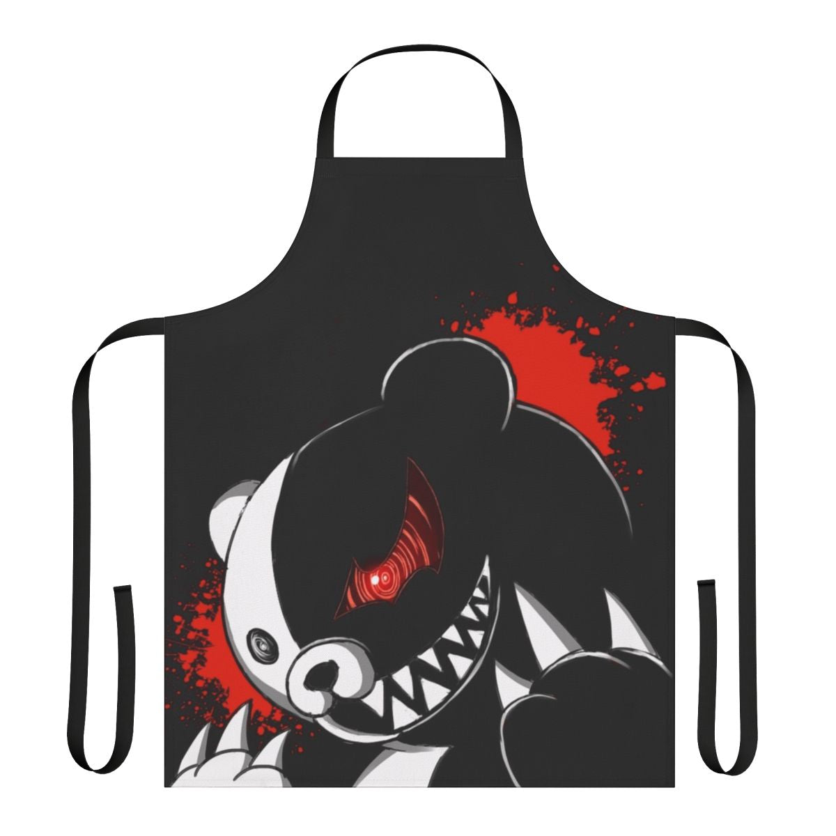 Monochrome apron with Monokuma bear design from Danganronpa