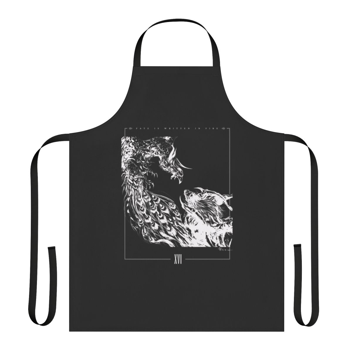 Monochrome apron with designs inspired by the upcoming video game Final Fantasy XVI