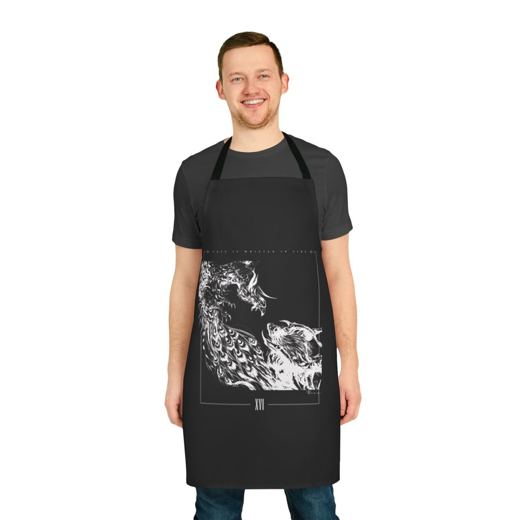 Monochrome apron with designs inspired by the upcoming video game Final Fantasy XVI