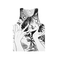 Monochrome horror manga anime junji ito unisex tank top