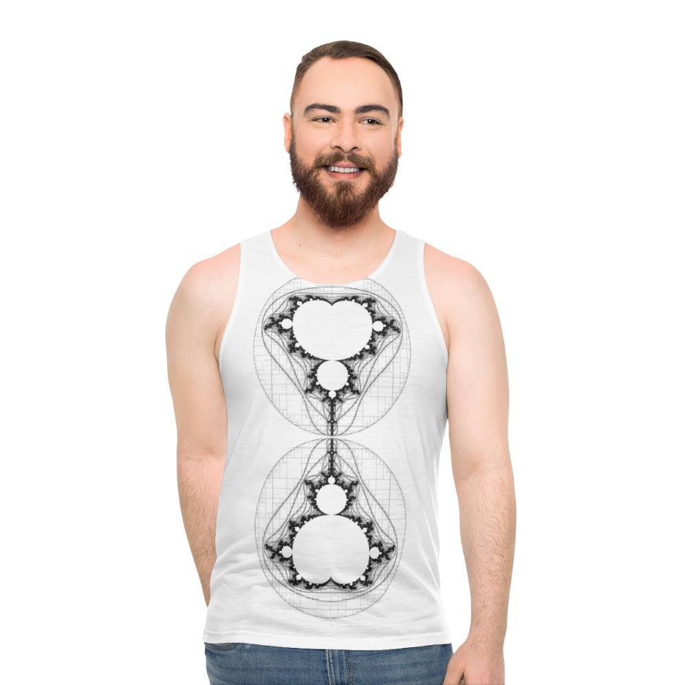 Monochrome Mandelbrot Fractal Unisex Tank Top