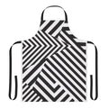 Monochrome razzle dazzle camouflage pattern apron for cooking and kitchen tasks