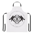 Monochrome wolf design printed on a high-quality black and white apron
