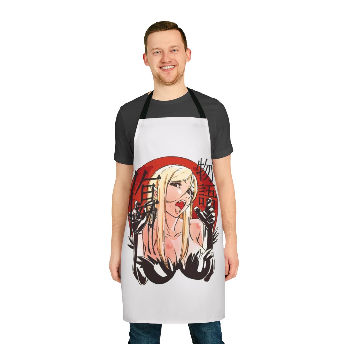 Monogatari Series-Inspired Apron Featuring the Iconic Kiss Shot Character