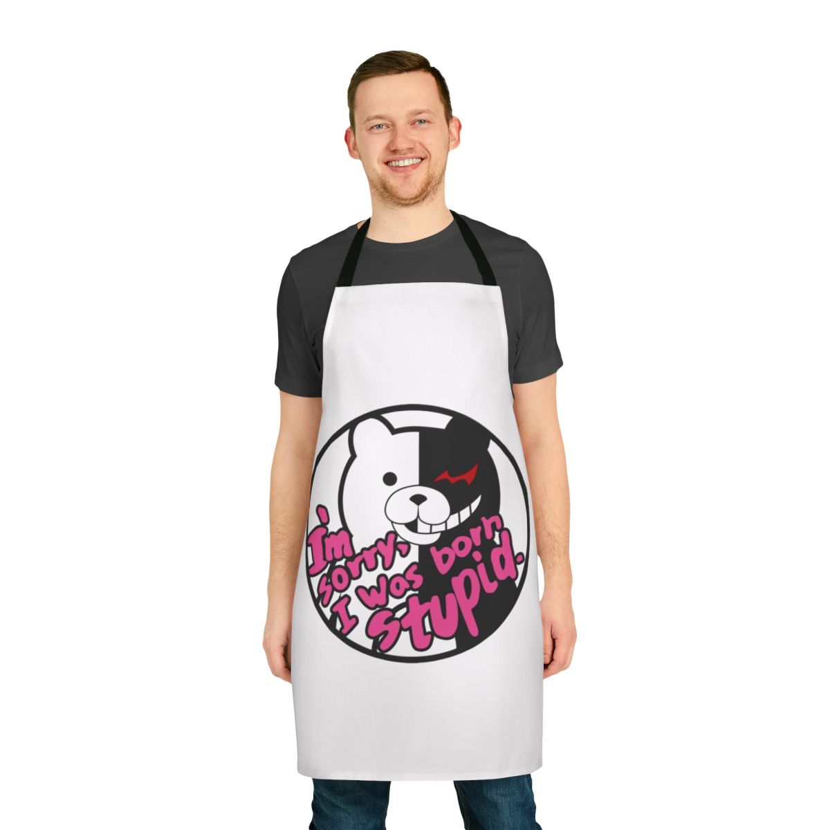 Monokuma-themed apron for Danganronpa fans