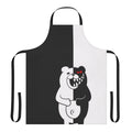 Monokuma-inspired apron with black and white design for anime and gaming enthusiasts