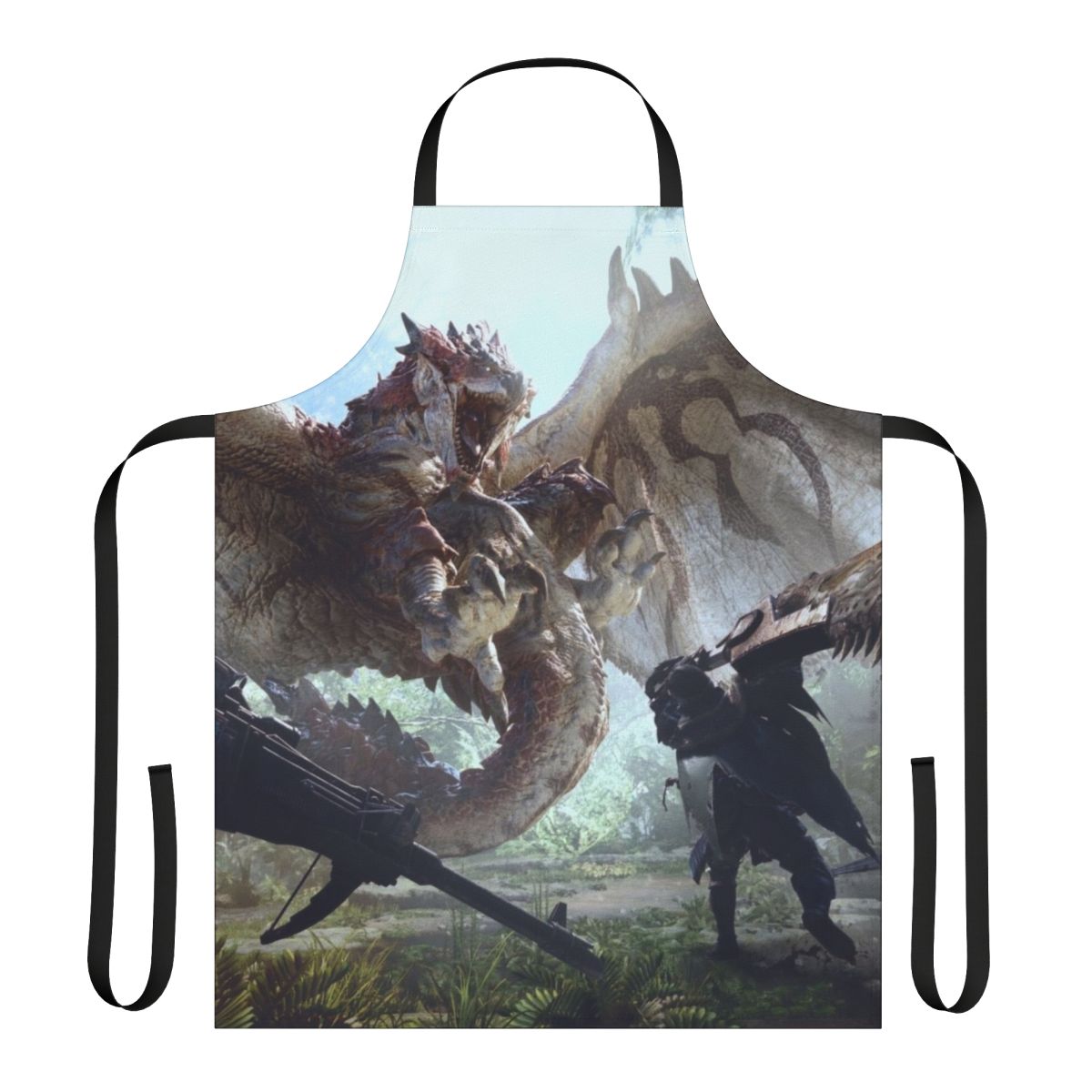 Monster Hunter World-themed apron for gamers and cooking enthusiasts