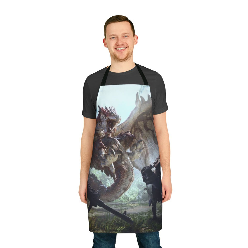 Monster Hunter World-themed apron for gamers and cooking enthusiasts