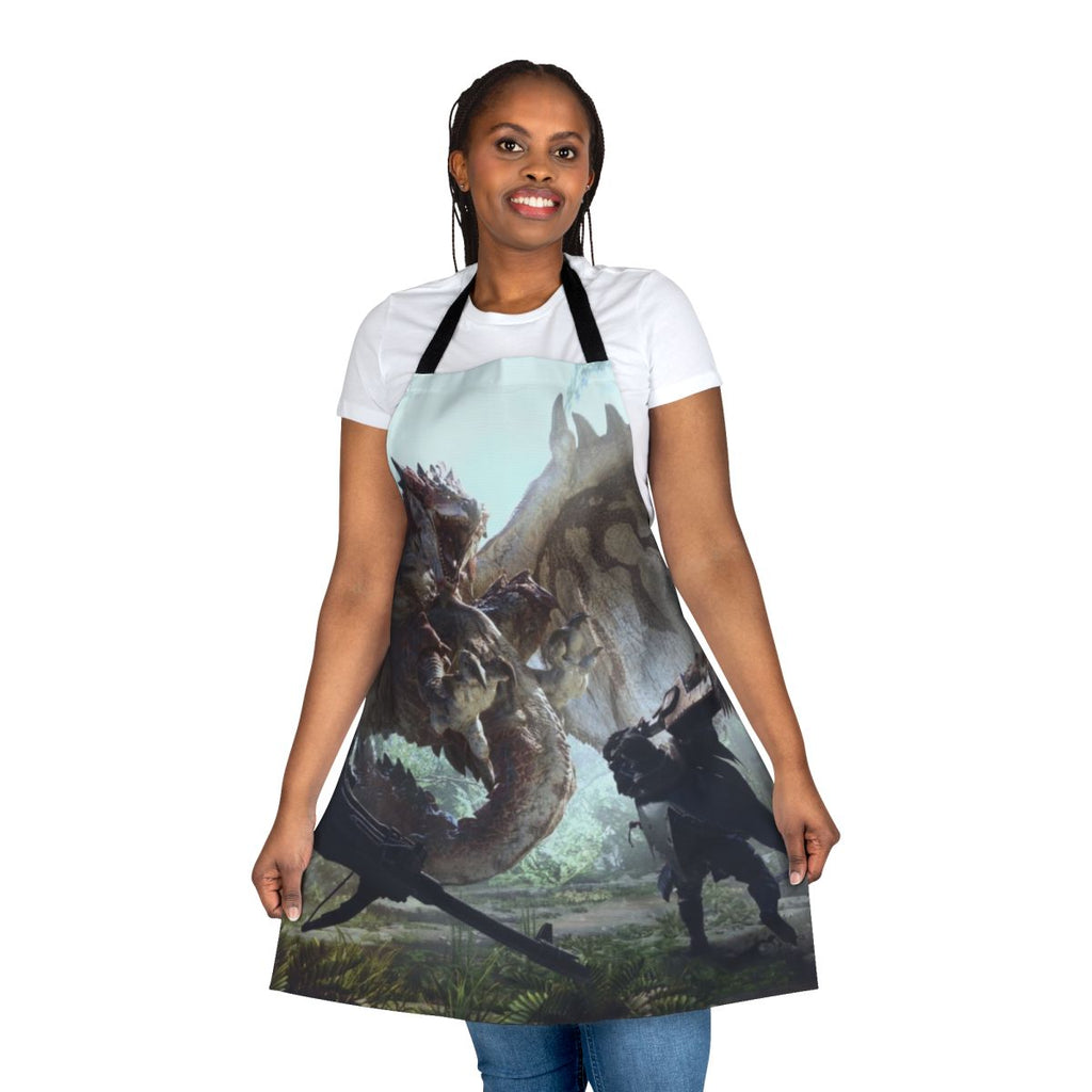 Monster Hunter World-themed apron for gamers and cooking enthusiasts