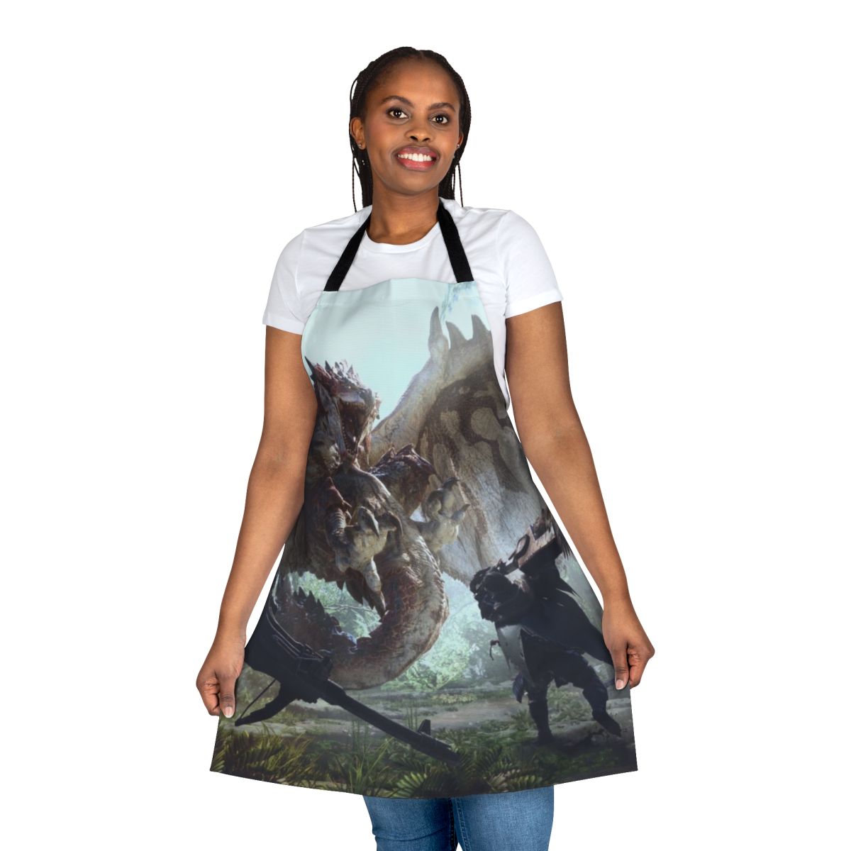 Monster Hunter World-themed apron for gamers and cooking enthusiasts