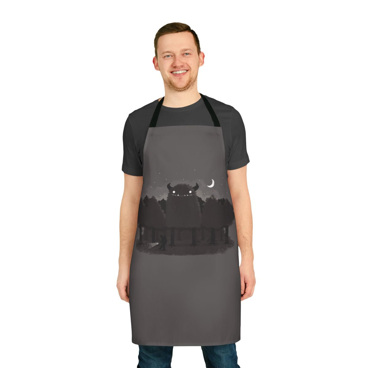 Monster-themed hunting apron with spooky creature and funny design