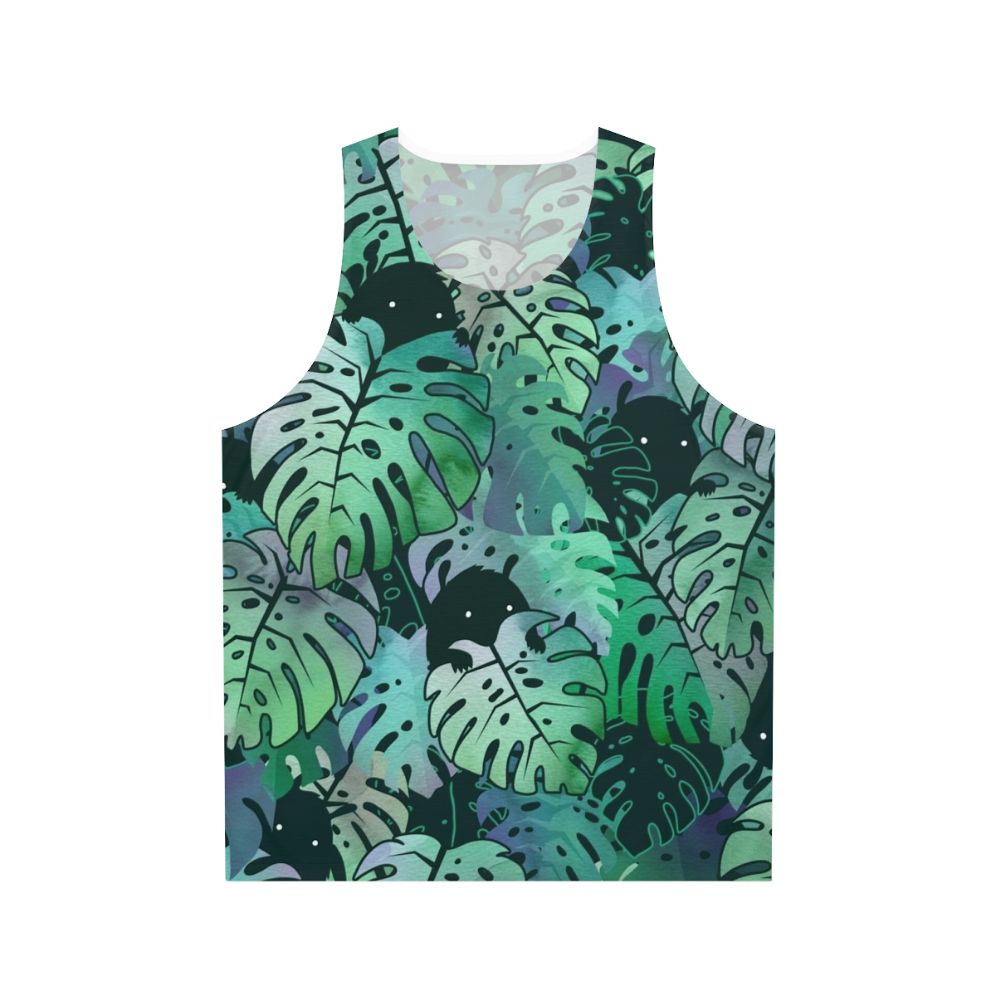 Monstera leaves tropical floral unisex tank top