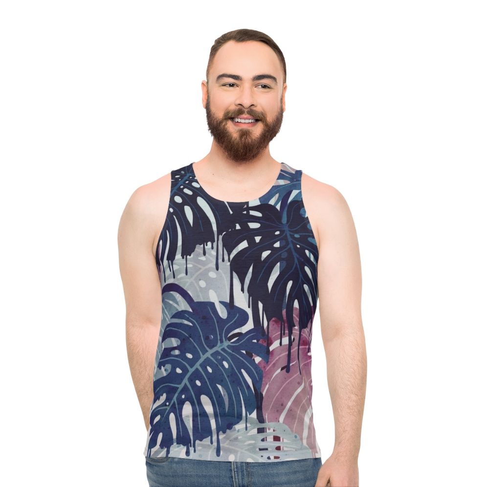 Monstera Melt Tropical Unisex Tank Top