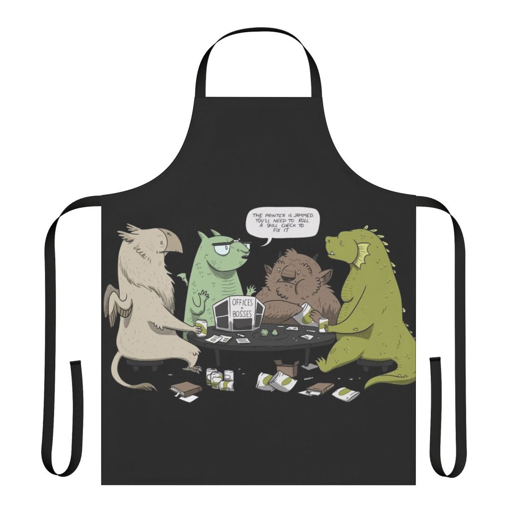 Monsters Love RPGs Apron - Funny Fantasy Gaming Themed Kitchen Accessory
