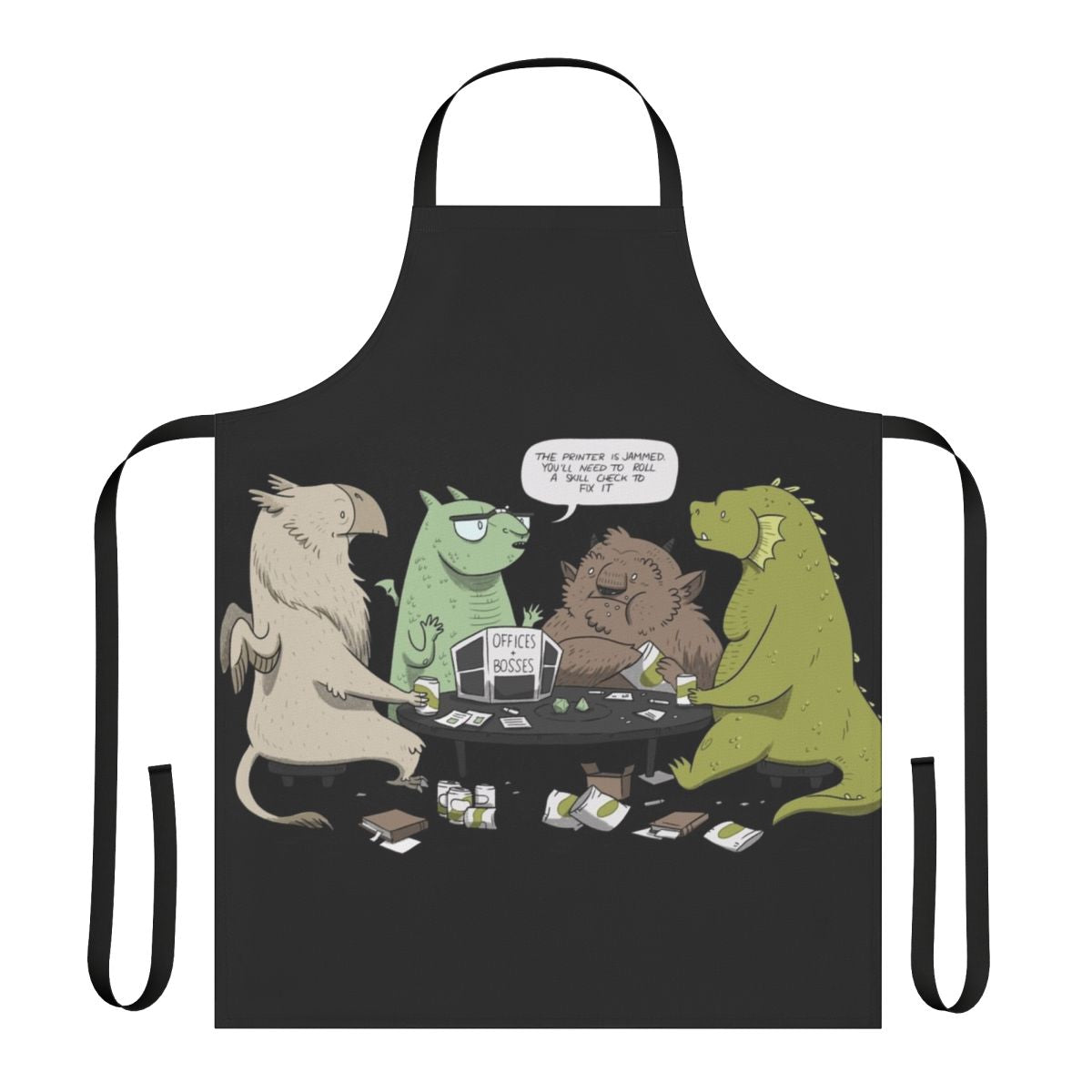 Monsters Love RPGs Apron - Funny Fantasy Gaming Themed Kitchen Accessory