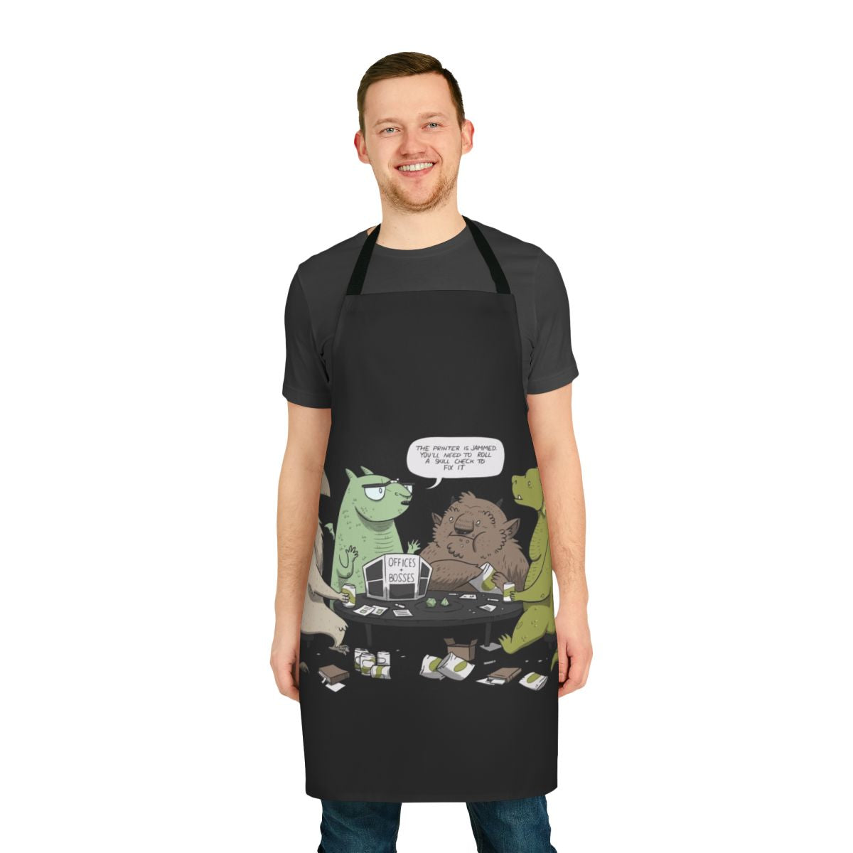 Monsters Love RPGs Apron - Funny Fantasy Gaming Themed Kitchen Accessory