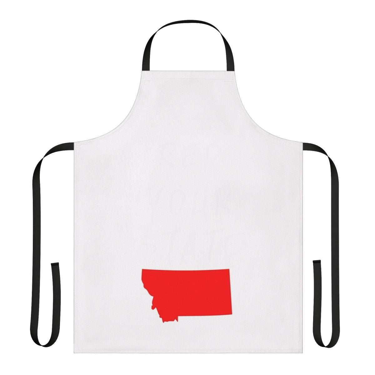 A durable, high-quality apron featuring the state of Montana, perfect for cooking, baking, and hosting.