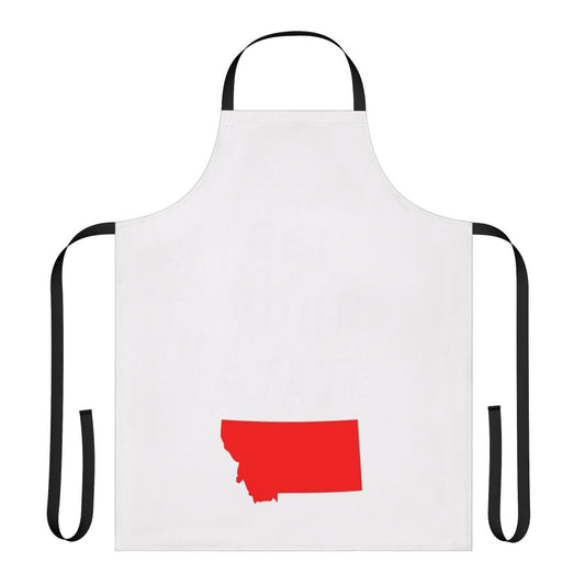 A durable, high-quality apron featuring the state of Montana, perfect for cooking, baking, and hosting.