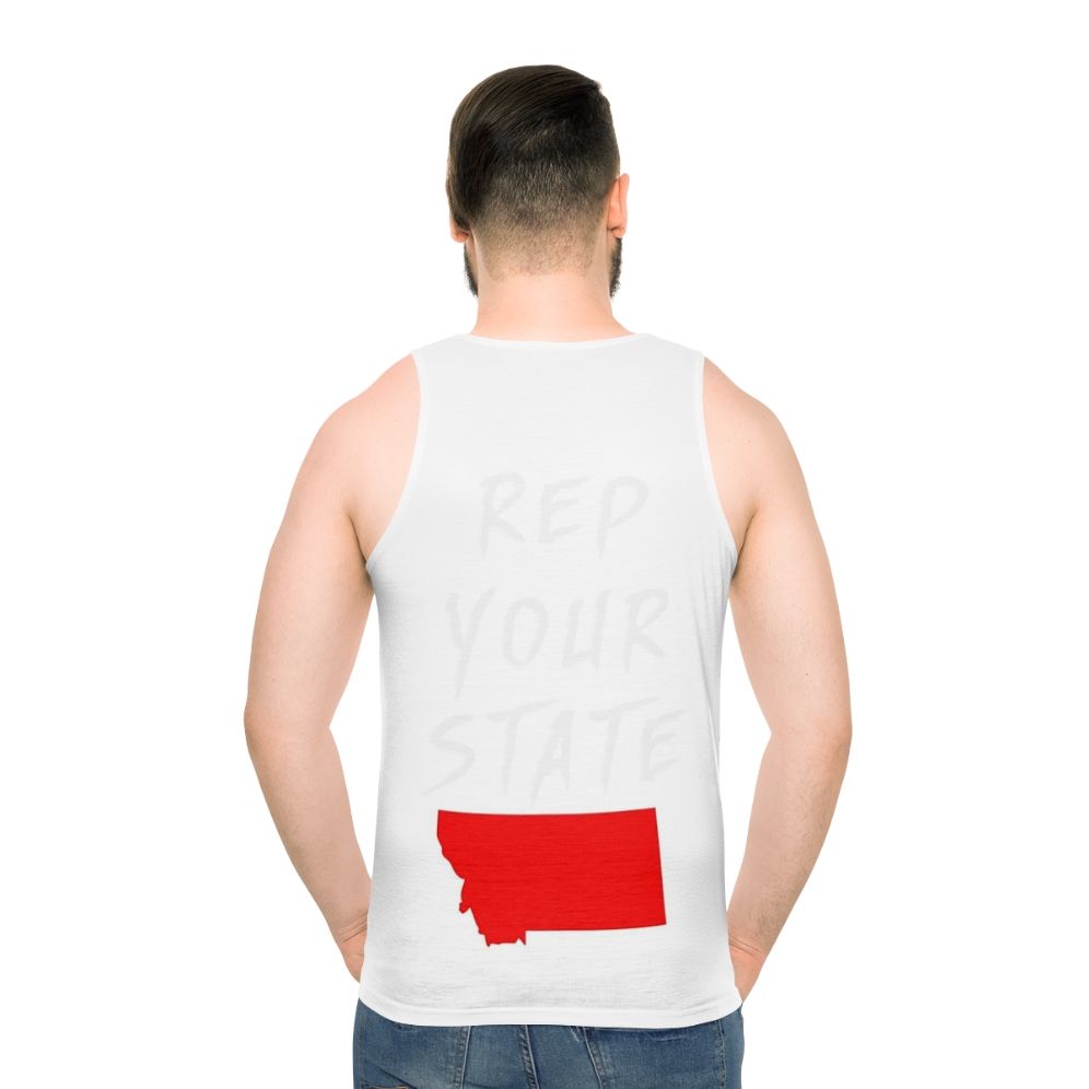 Model wearing Montana Unisex Tank Top