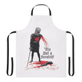 Monty Python inspired "Tis But a Scratch" apron with knights, holy grail, and flying circus references