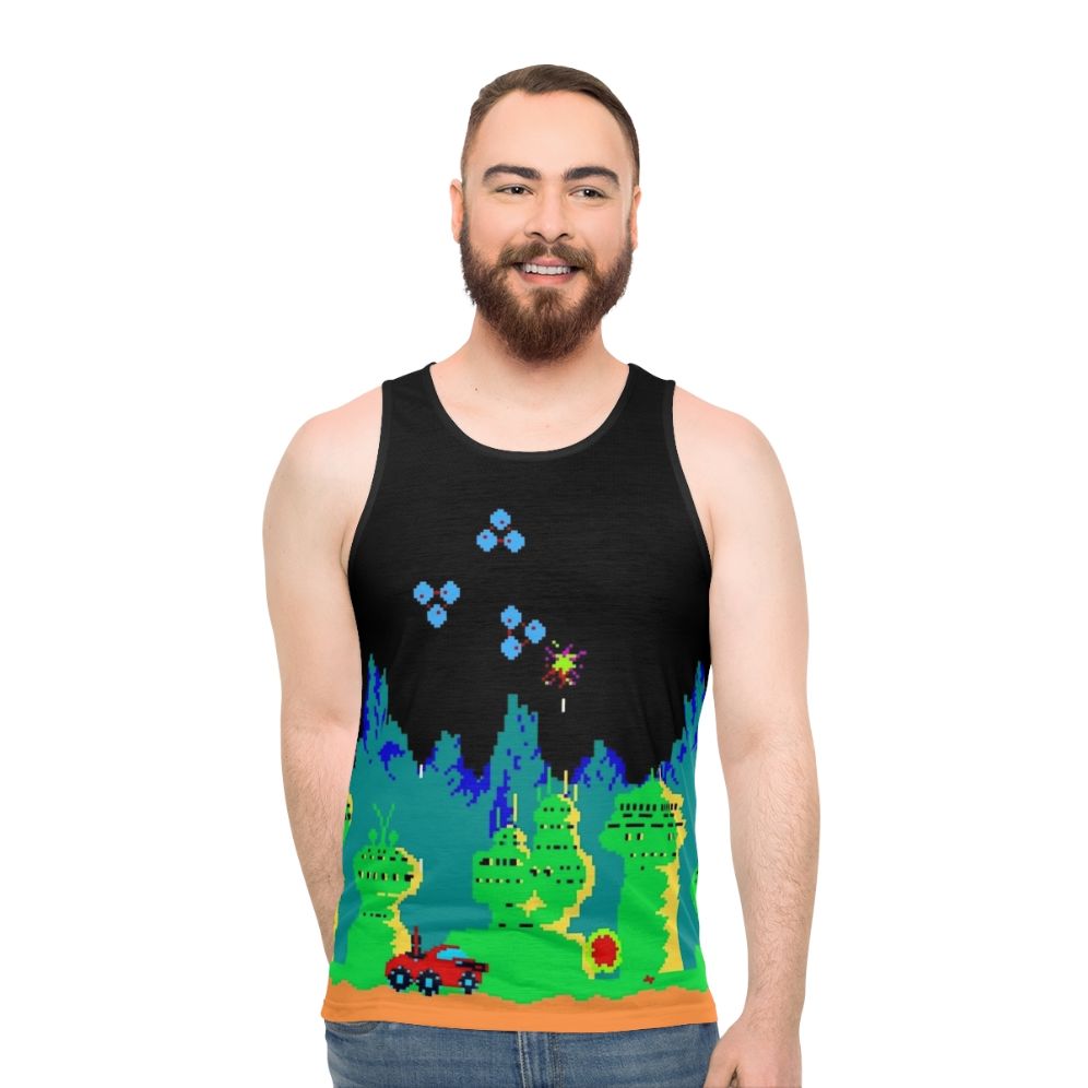 Moon Patrol retro gaming pixel art tank top