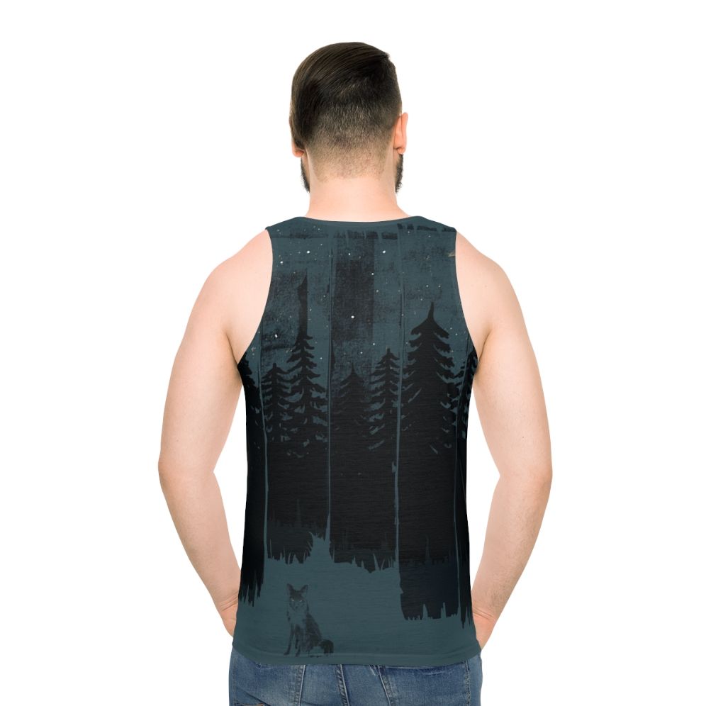 Moonlight fox in the forest unisex tank top