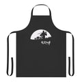 Apron featuring a silhouette of a samurai warrior against a full moon