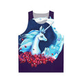 Unisex tank top featuring a whimsical moonlight unicorn design
