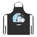 Moonwalk-inspired retro sci-fi apron with cat and nature elements