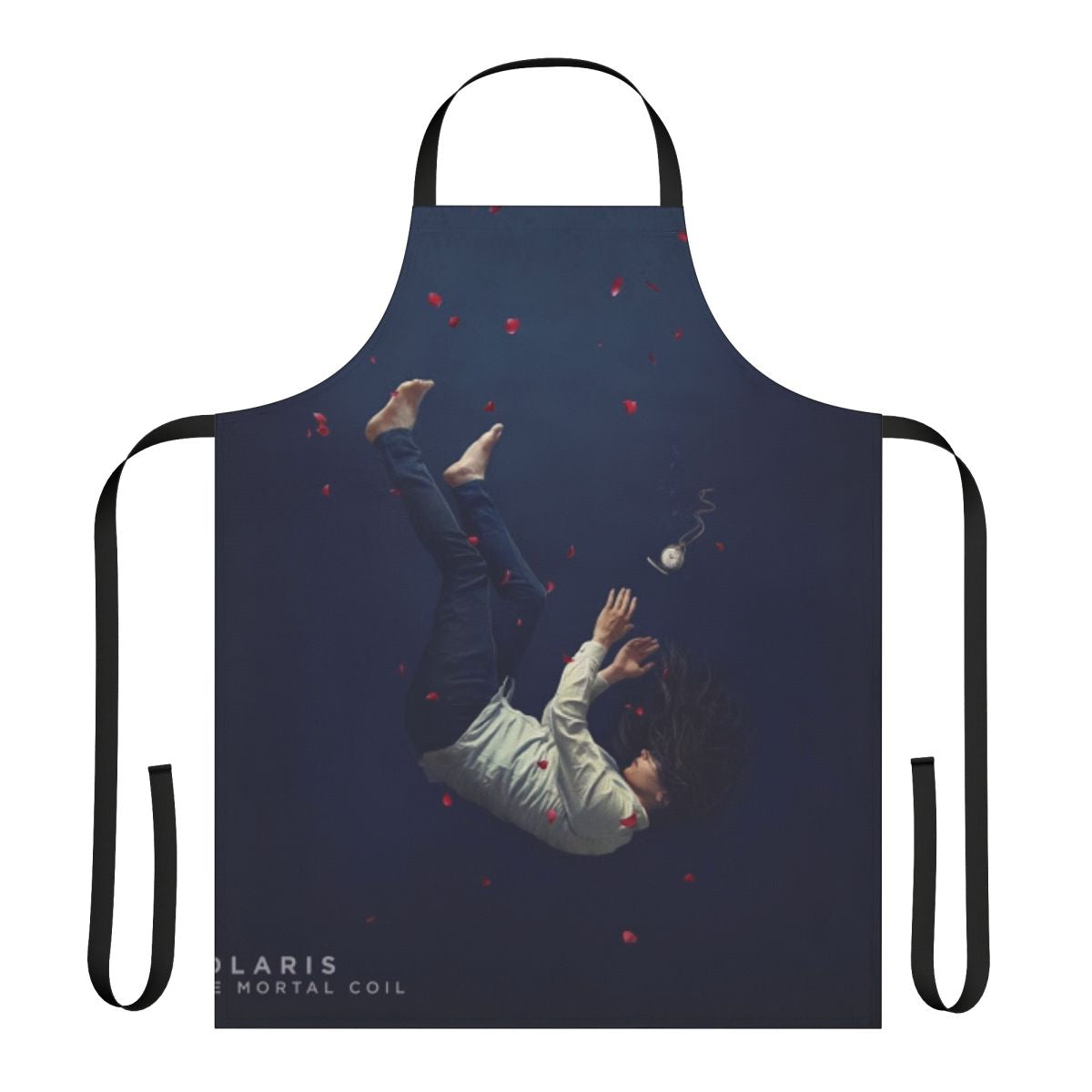 Polaris band apron featuring the Mortal Coil graphic