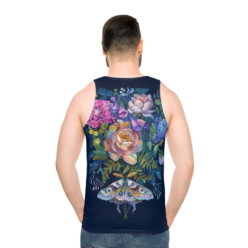 Moth flowers bouquet unisex tank top