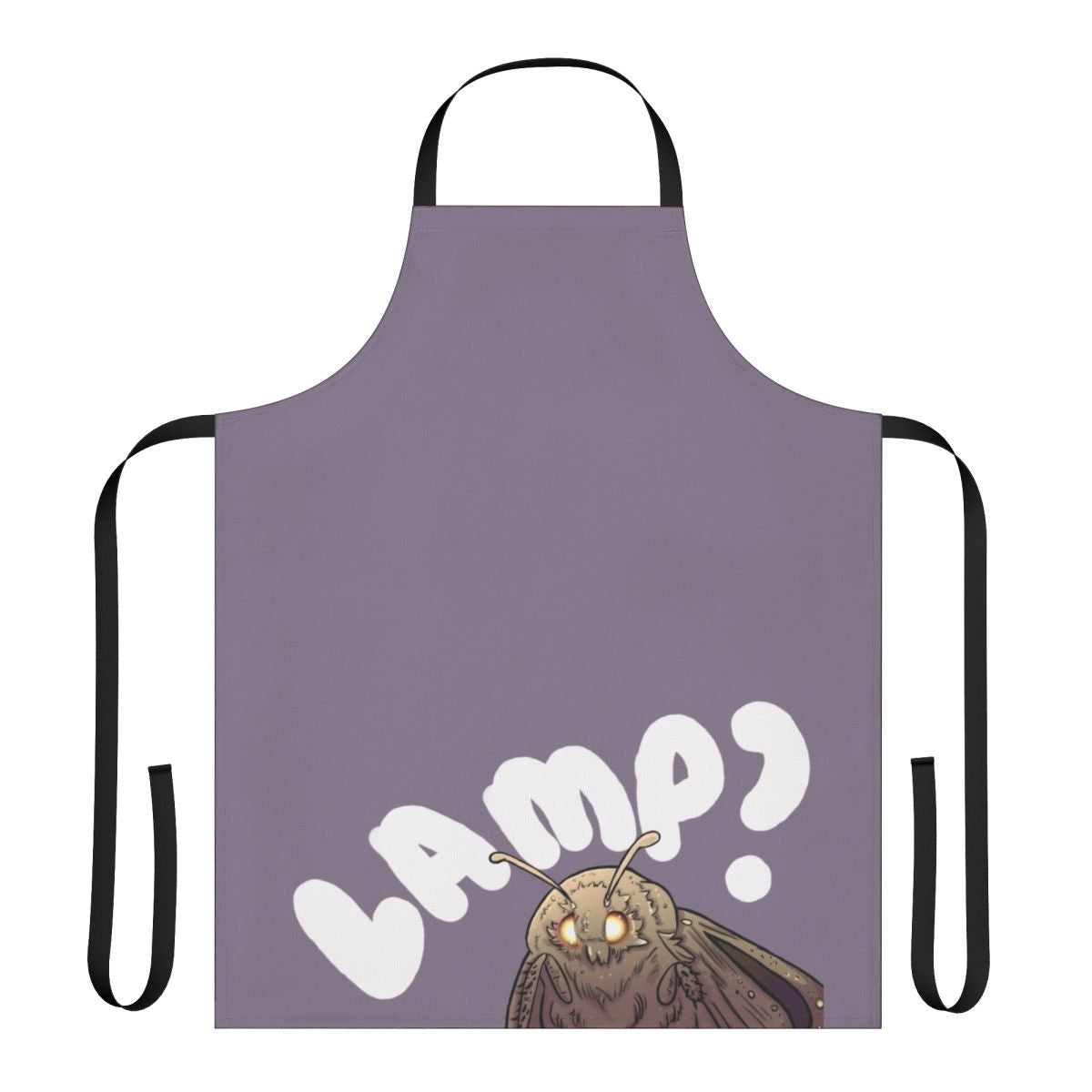 Apron featuring a humorous moth lamp meme design, perfect for nature enthusiasts and fans of internet culture.